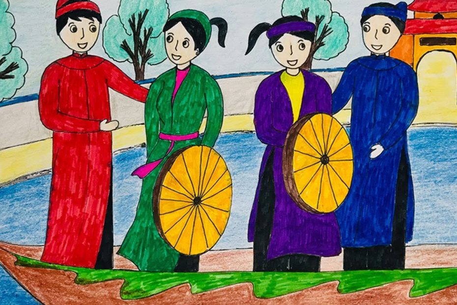 Vẽ Tranh Đề Tài Lễ Hội | Vẽ Tranh Ngày Tết | Vẽ Tranh Lễ Hội Hội Lim -  Youtube