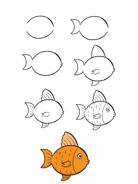 Hướng Dẫn Cách Vẽ Con Cá Đơn Giản Với 9 Bước Cho Bé Tập Tô Màu