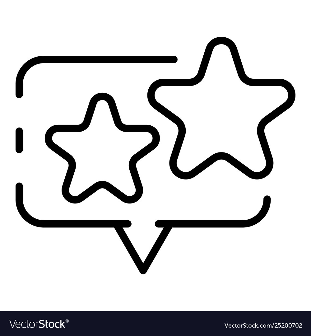 Bubble With Stars Icon Outline Style Royalty Free Vector