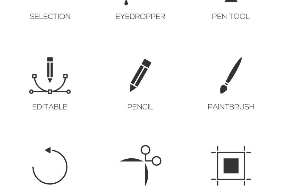 Graphic Designer Tools Icons Royalty Free Vector Image